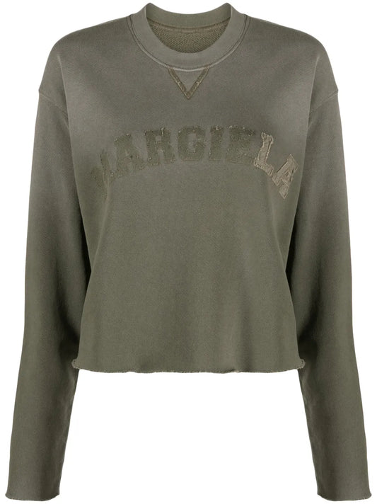 Logo-Patch Cropped Sweatshirt