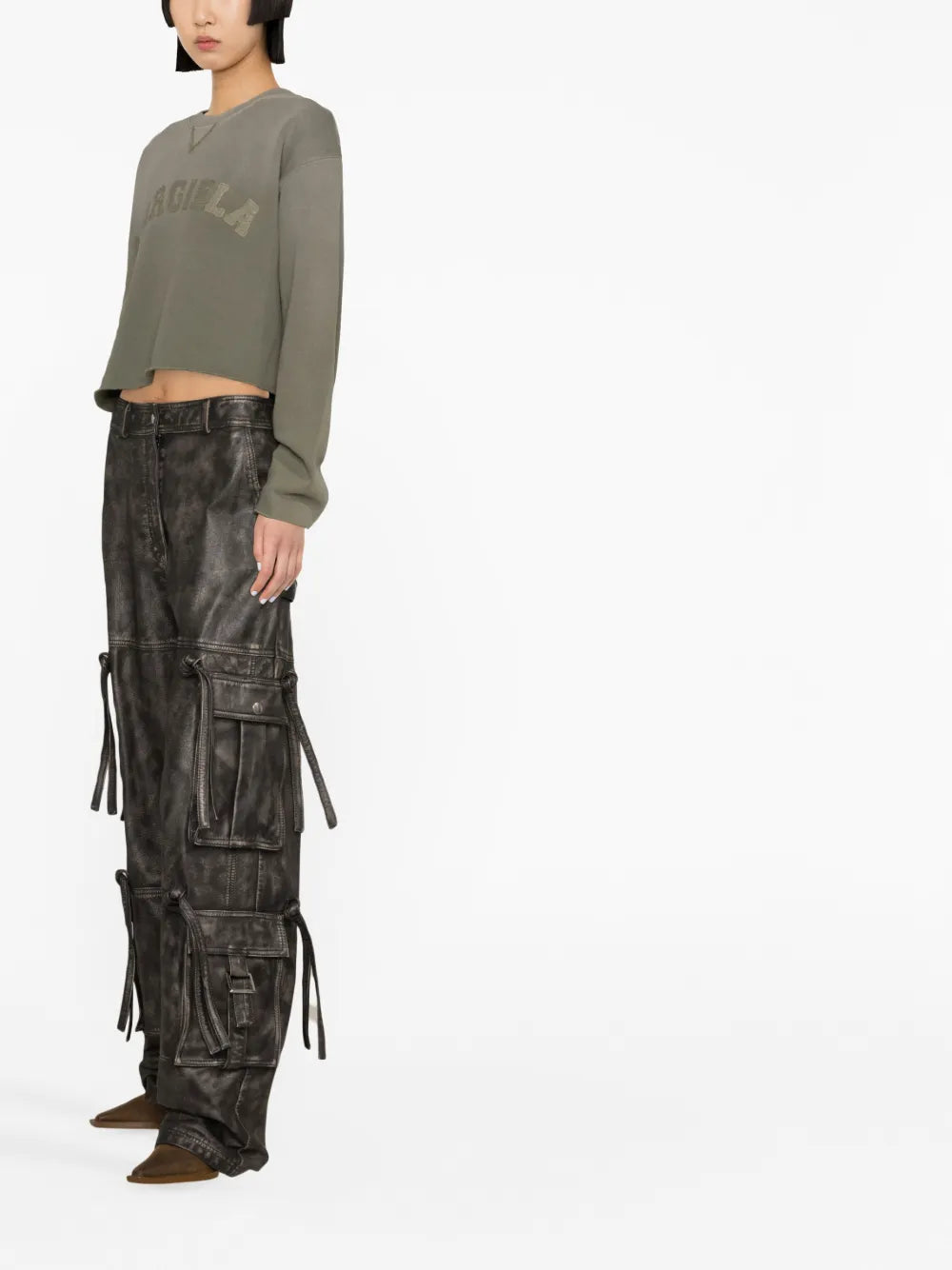 Logo-Patch Cropped Sweatshirt