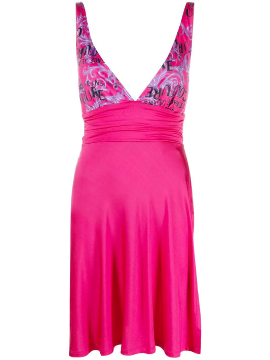 Logo Couture-Print Minidress