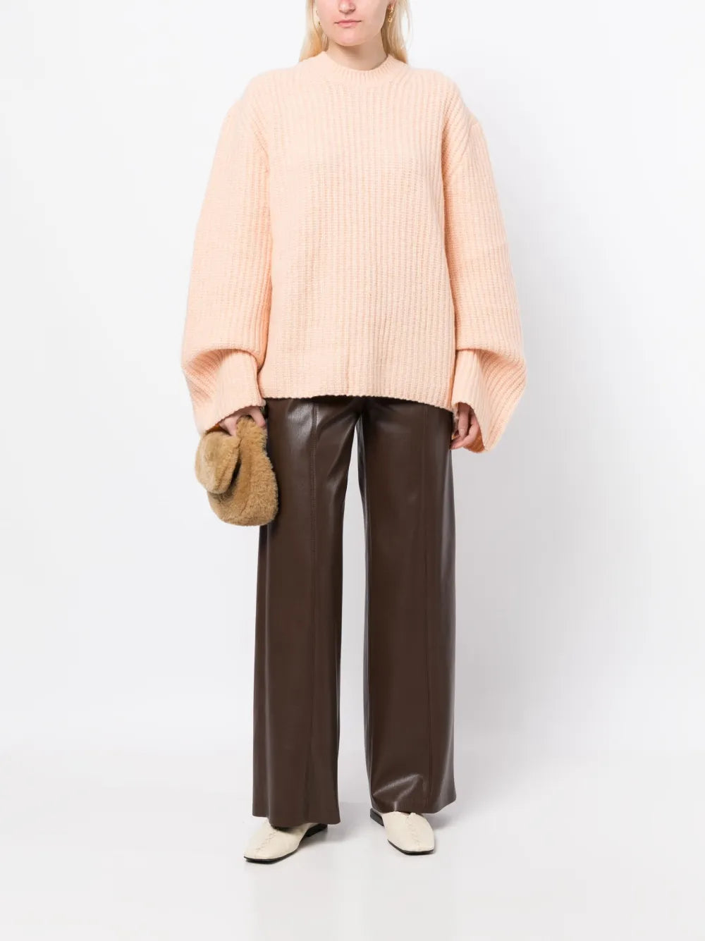Extra-Long-Sleeve Knitted Jumper