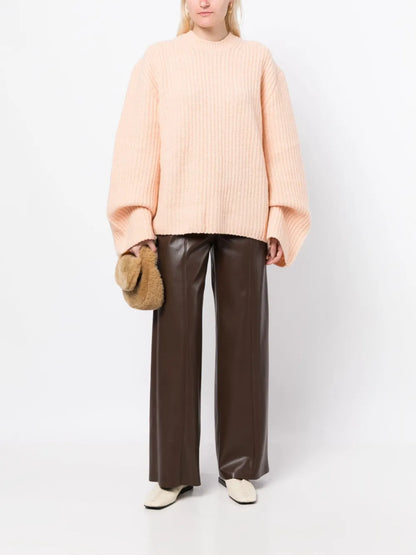 Extra-Long-Sleeve Knitted Jumper