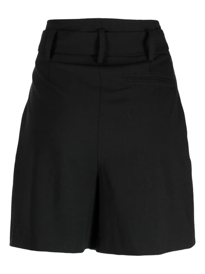 Belted High-Waisted Shorts