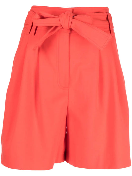 Belted High-Waisted Shorts