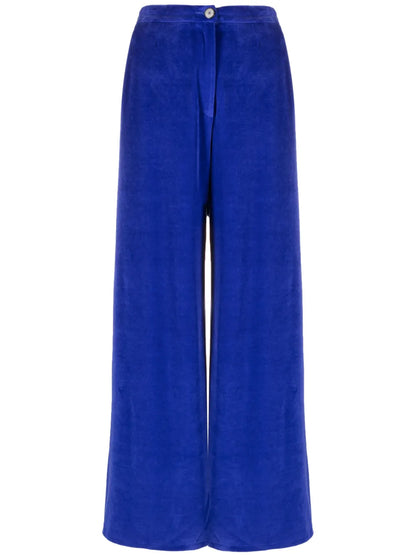 Wide-Leg Cotton-Blend Trousers