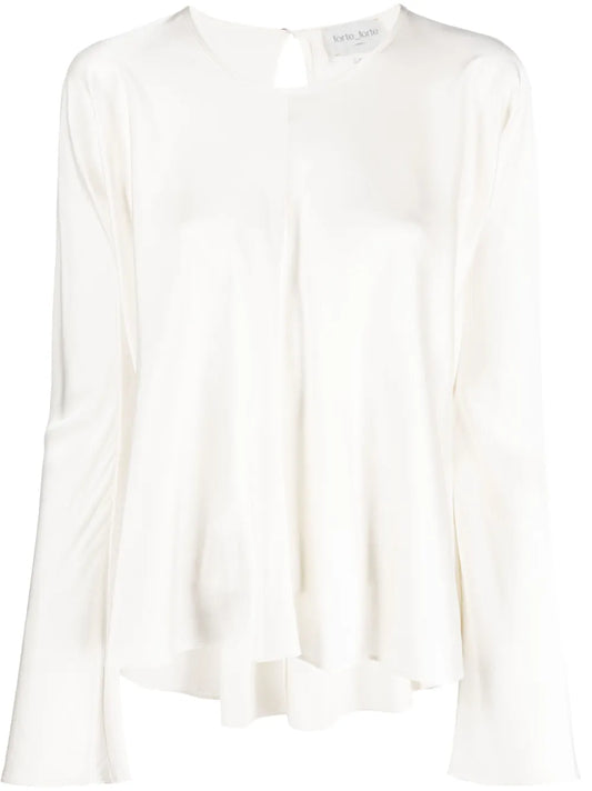 Draped Stretch Silk Blouse