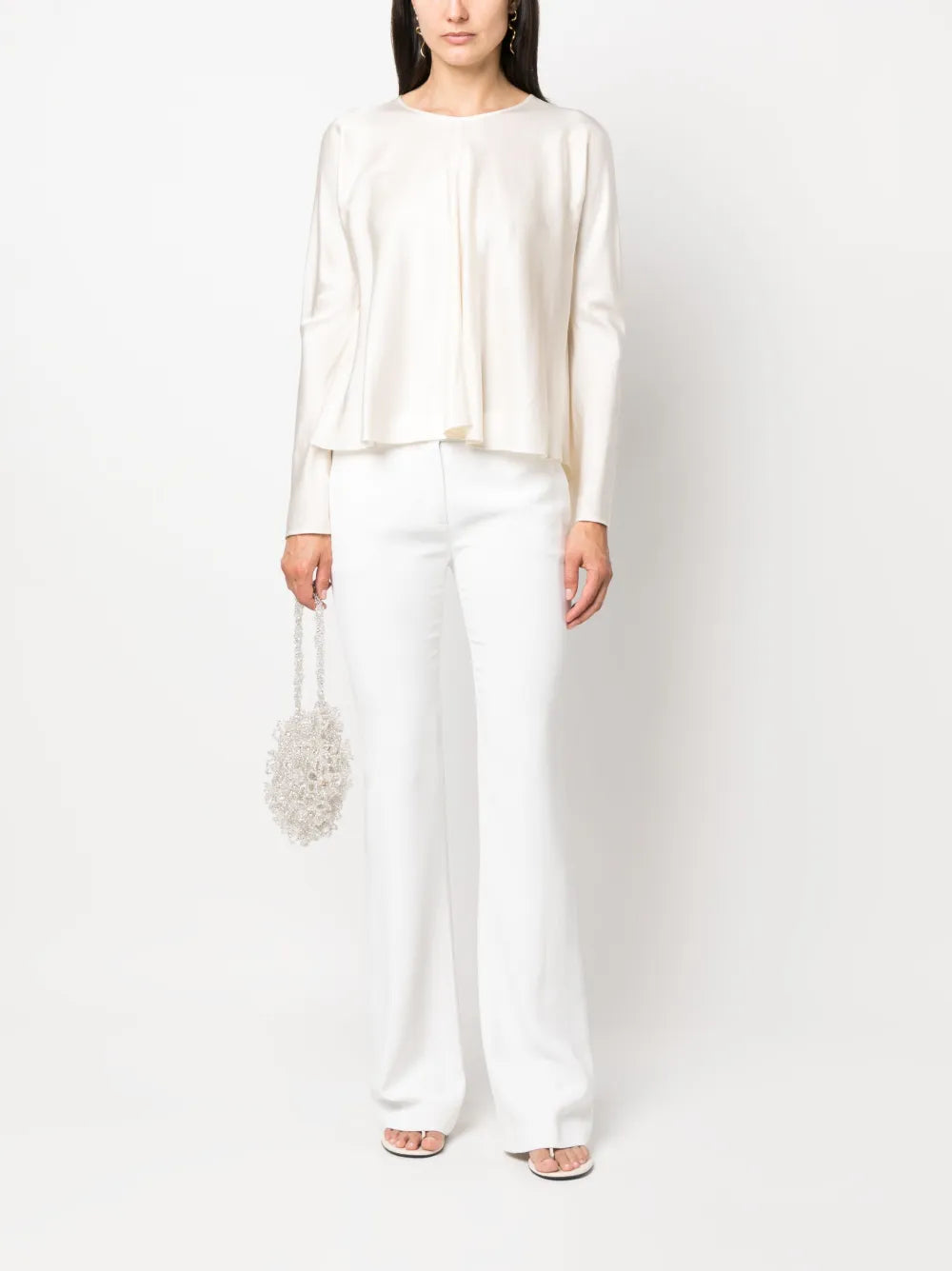 Draped Stretch Silk Blouse