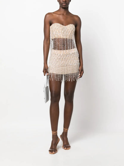 Crystal-Embellished Cropped Top