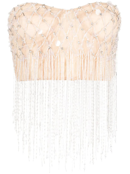 Crystal-Embellished Cropped Top