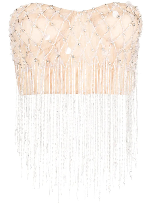 Crystal-Embellished Cropped Top