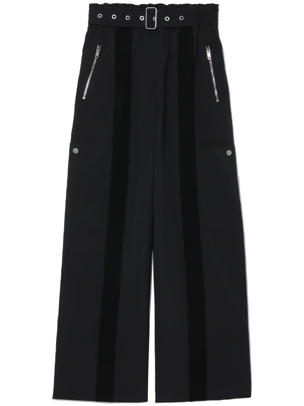 High-Waisted Wide-Leg Belted Trousers