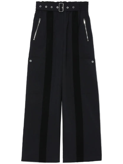 High-Waisted Wide-Leg Belted Trousers