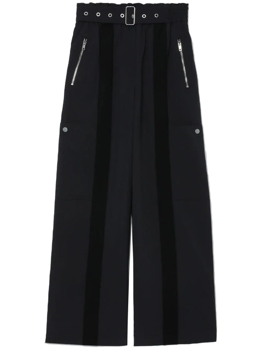 High-Waisted Wide-Leg Belted Trousers