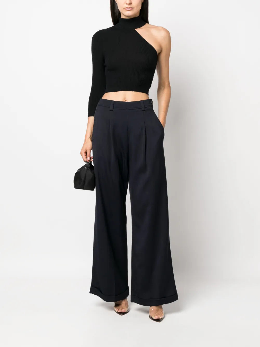 Wide-Leg Tailored-Cut Trousers