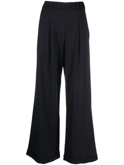 Wide-Leg Tailored-Cut Trousers