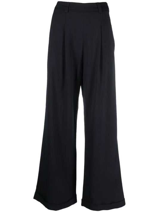 Wide-Leg Tailored-Cut Trousers
