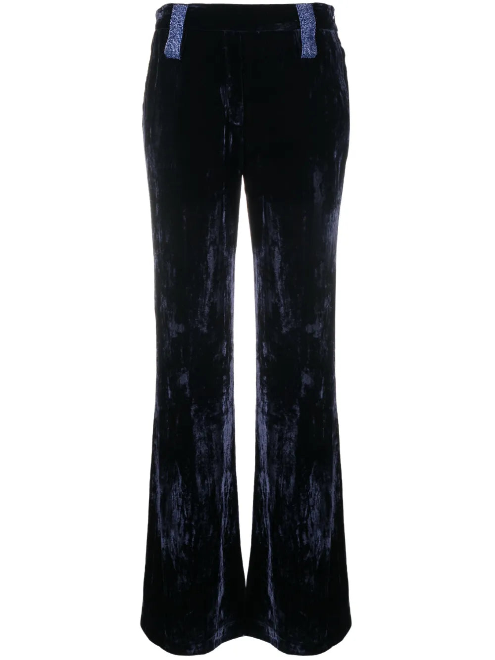 Flared Velvet-Effect Trousers