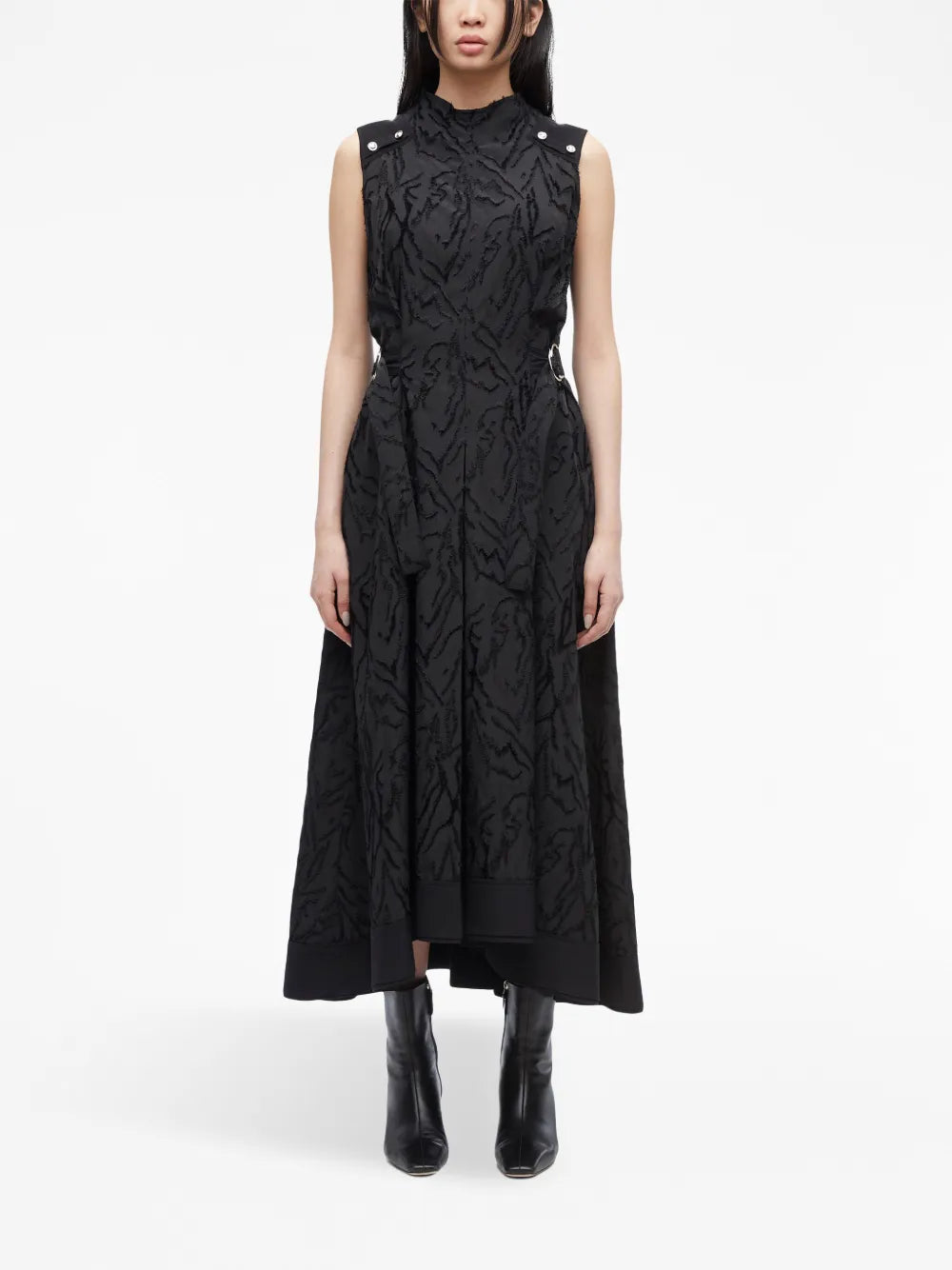 Jacquard Sleeveless Midi Dress