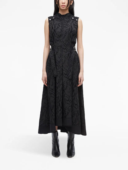 Jacquard Sleeveless Midi Dress