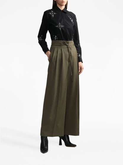 High-Waisted Straight-Leg Trousers
