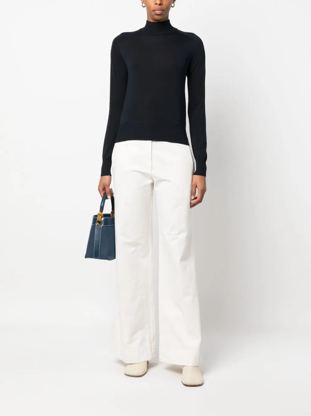 High-Waist Flared Trousers