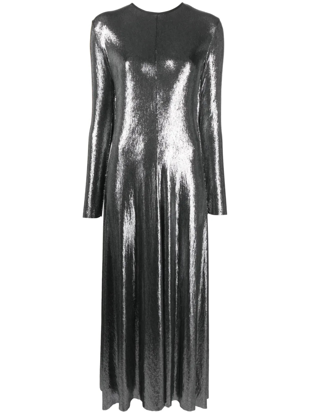 Metallic-Finish Shift Maxi Dress