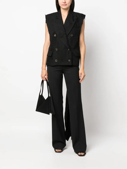 Deconstructed Backless Double-Breasted Waistcoat