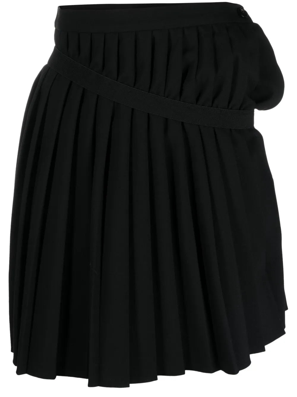 Asymmetric Pleated Miniskirt