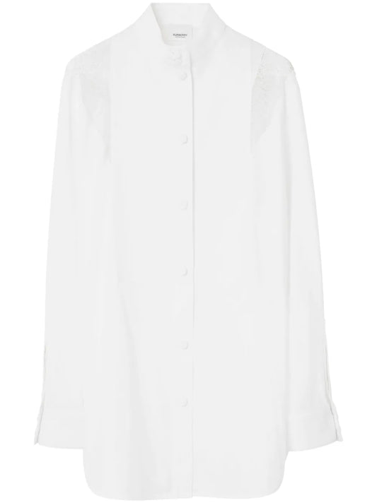 Lace-Trim Cotton Shirt