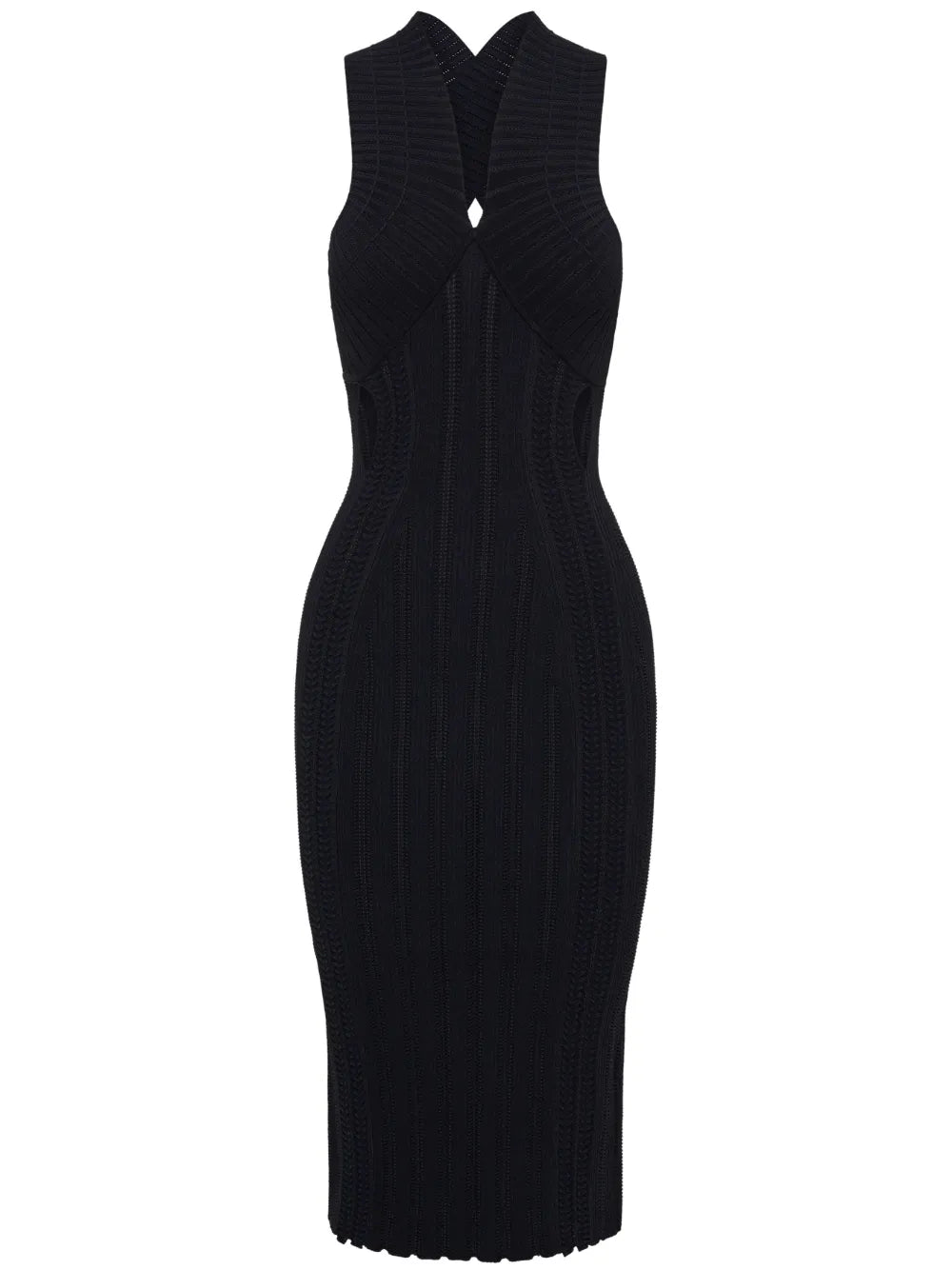 Snakeskin Sleeveless Knitted Midi Dress