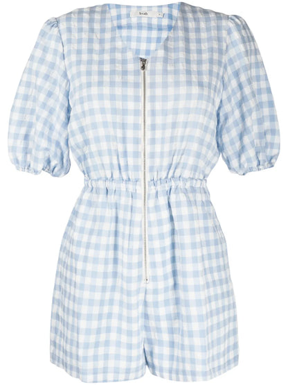Checkered Zipped Playsuit