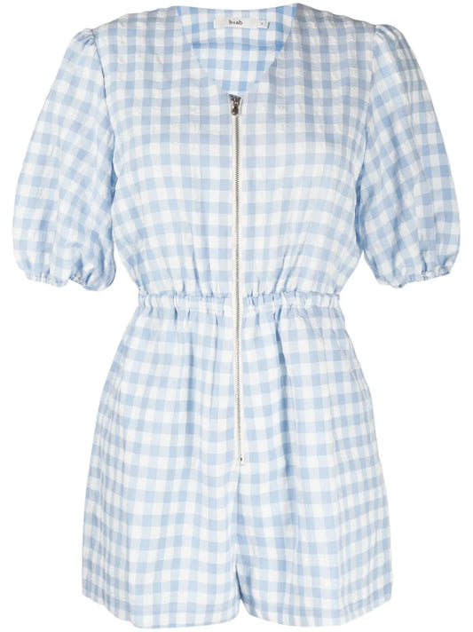 Checkered Zipped Playsuit