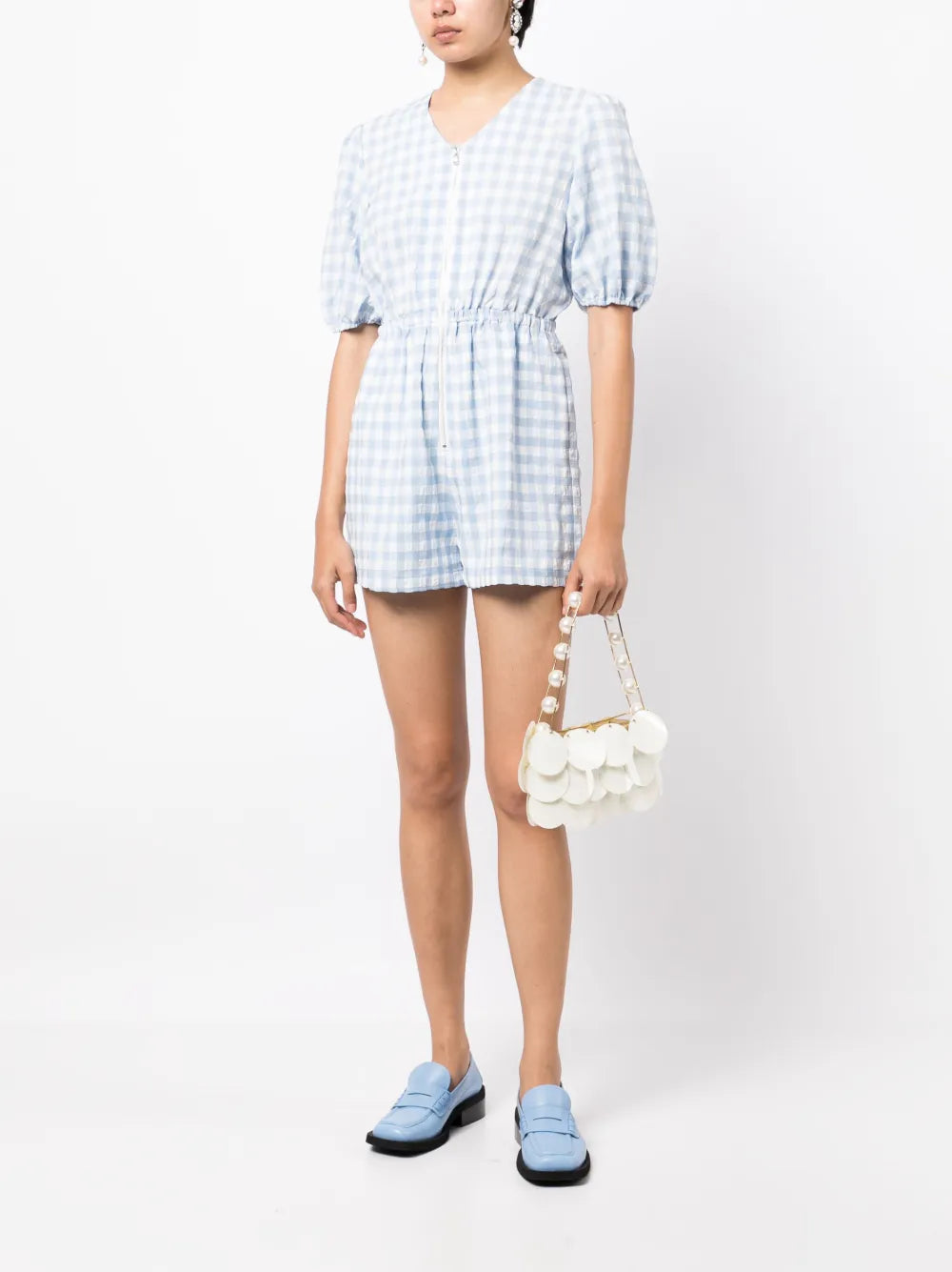 Checkered Zipped Playsuit