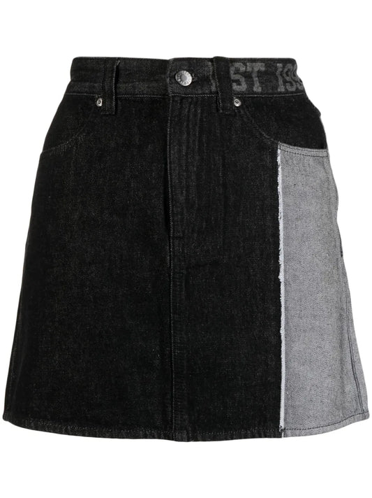 Logo-Patch Denim Skirt