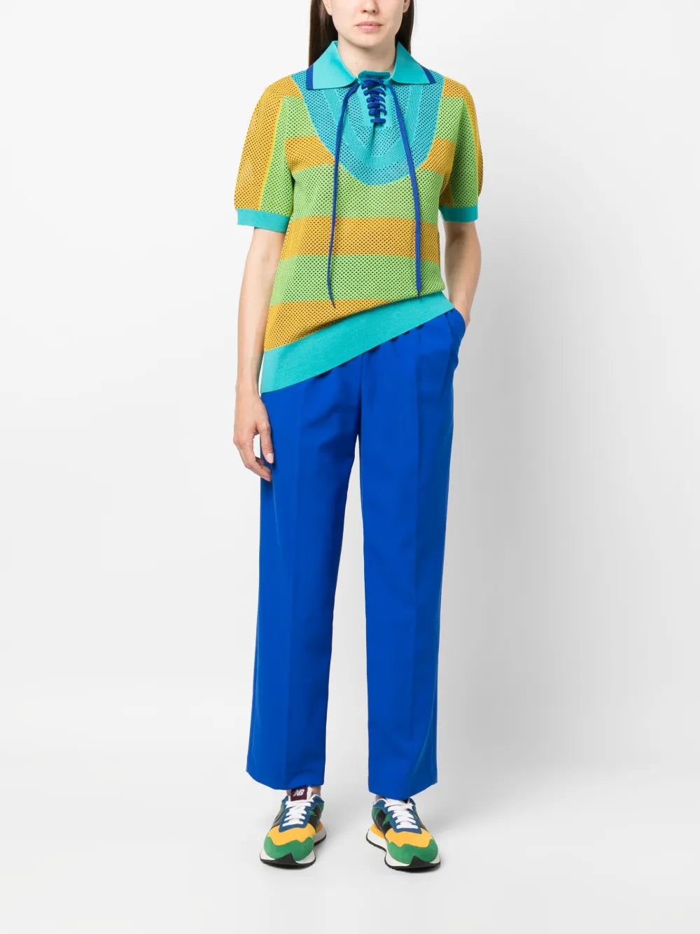 Striped Knitted Polo Shirt
