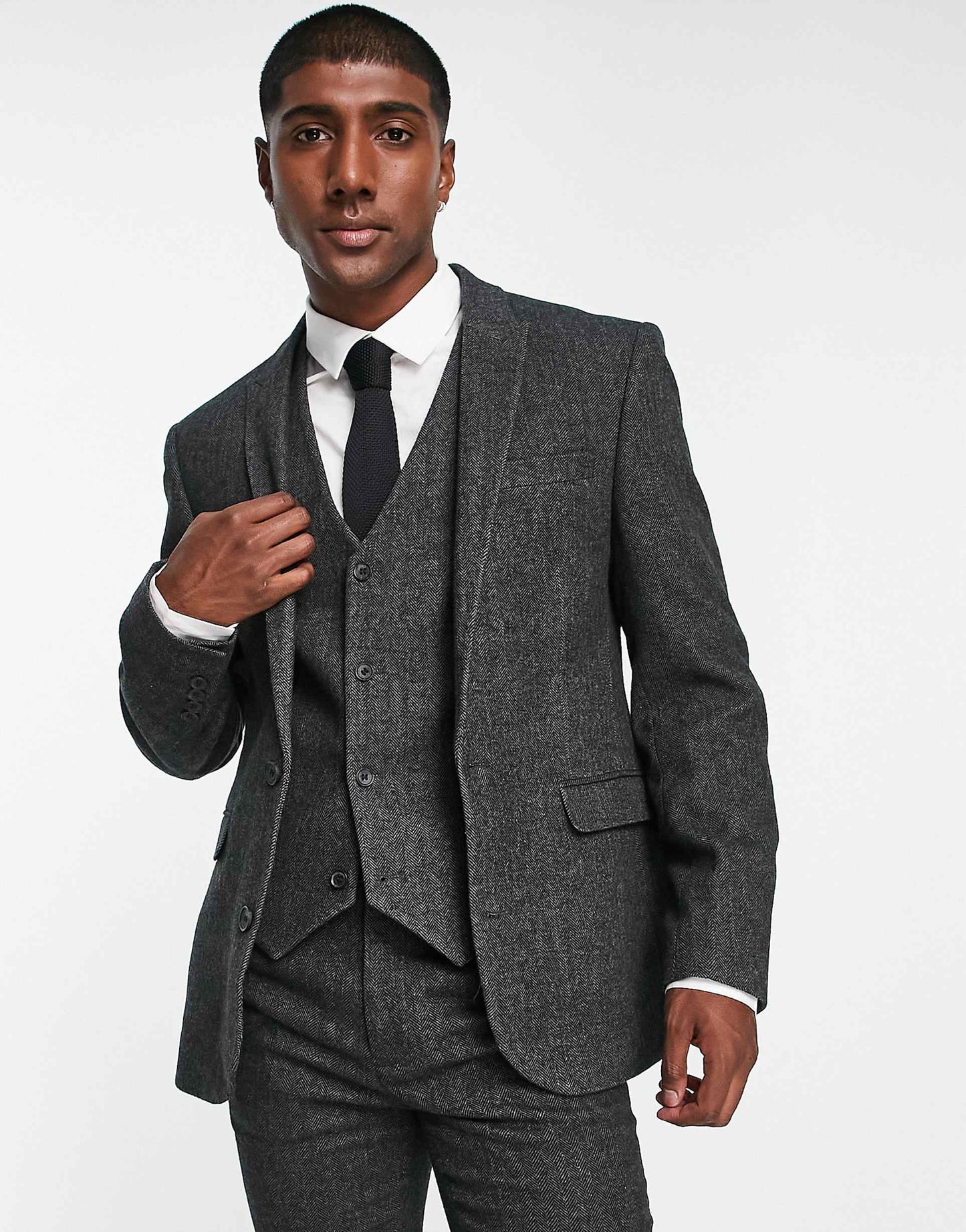 Skinny Wool Mix Suit Jacket