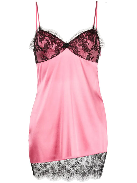 Lace-Detail Mini Slip Dress