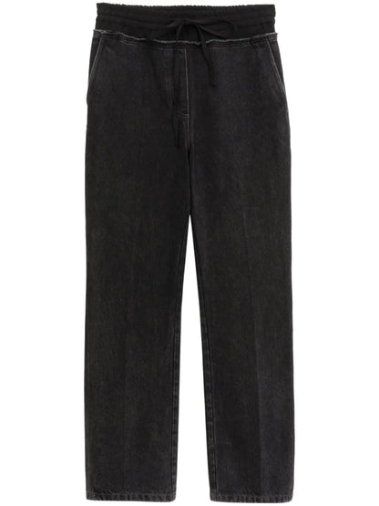 Drawstring Straight-Leg Trousers