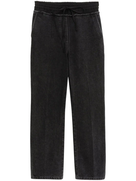 Drawstring Straight-Leg Trousers