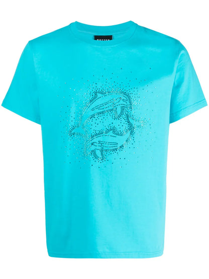 Rhinestone-Embellished Organic Cotton T-Shirt