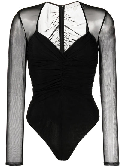 Ruched Long-Sleeved Bodysuit