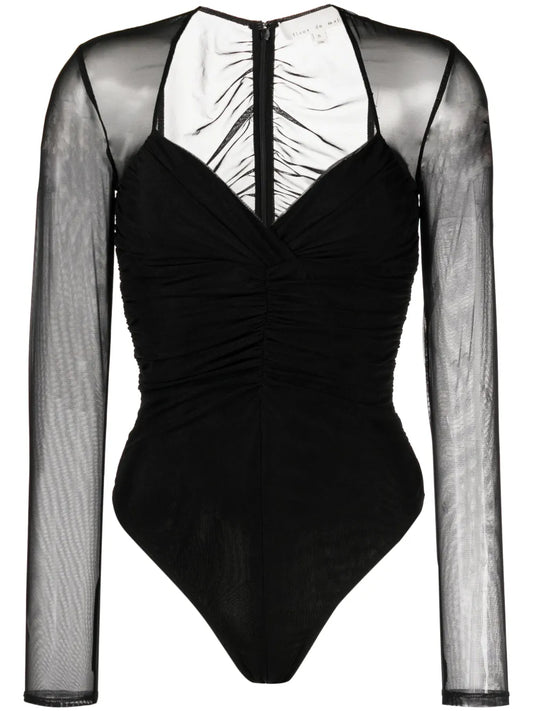 Ruched Long-Sleeved Bodysuit