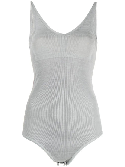 V-Neck Ribbed Bodysuit