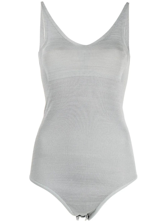 V-Neck Ribbed Bodysuit