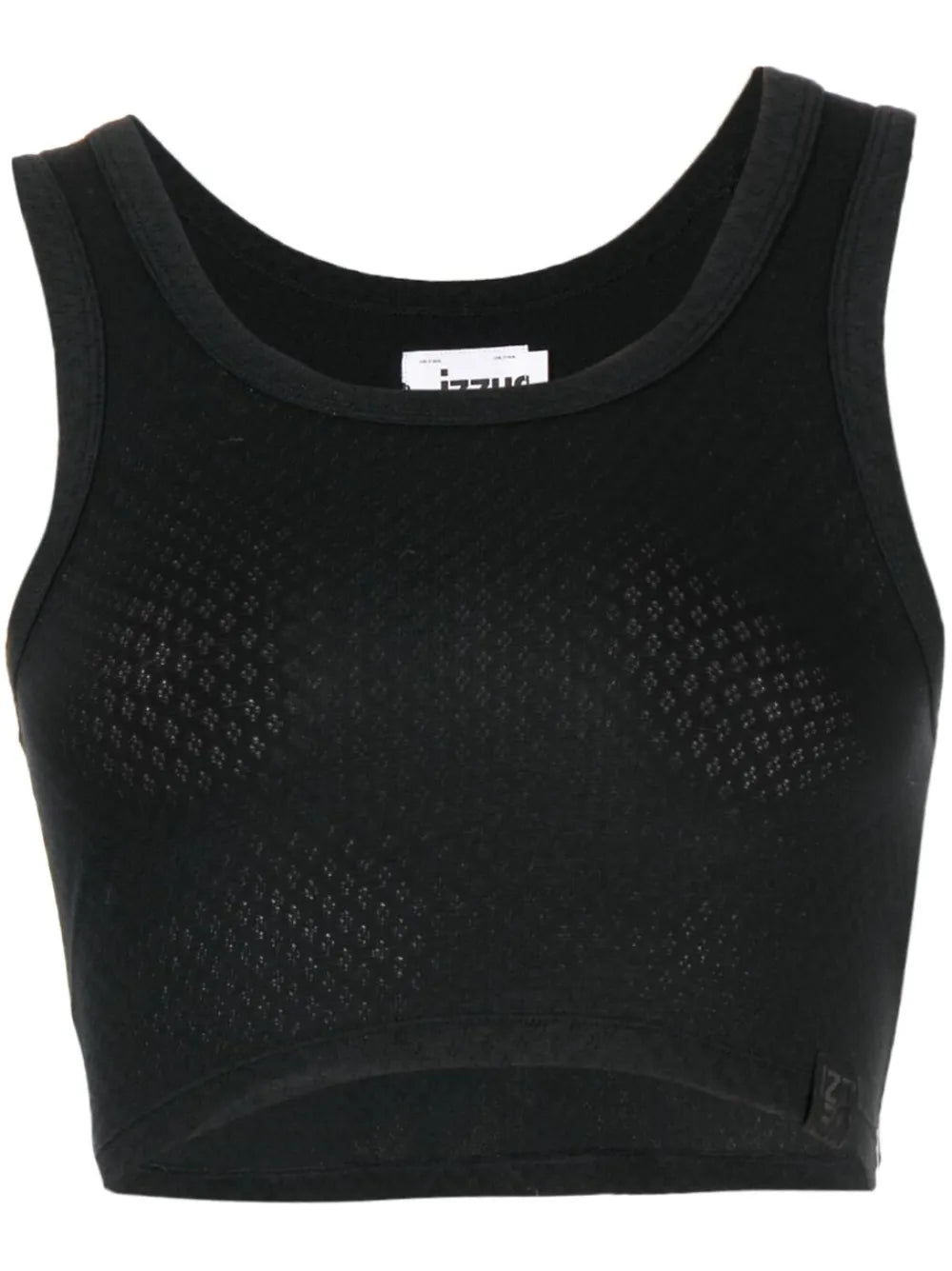 Logo-Patch Pointelle-Knit Top