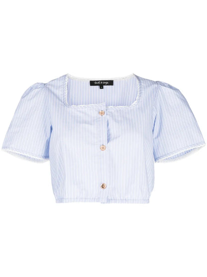 Striped Cropped Blouse