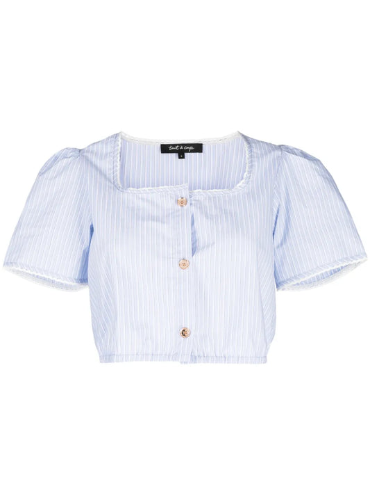 Striped Cropped Blouse