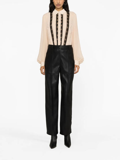 Floral-Lace Long-Sleeve Shirt