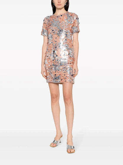 Abito Paillette Short-Sleeve Minidress