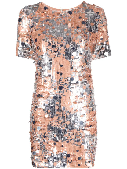 Abito Paillette Short-Sleeve Minidress