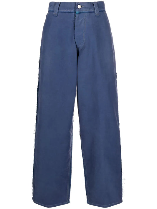 Distressed Wide-Leg Jeans